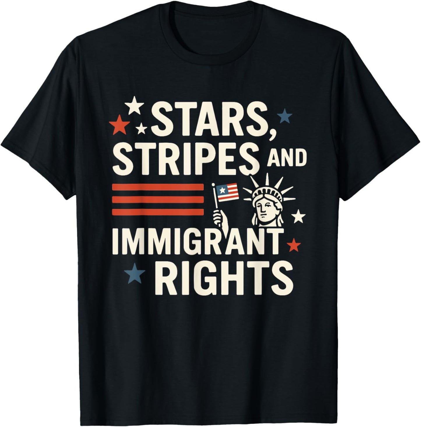 Stars, Stripes And Immigrant Rights Pro-immigration July 4th T-shirt