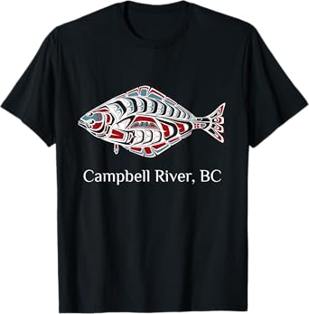 Campbell River British Columbia Halibut Fish Native Indian T-Shirt