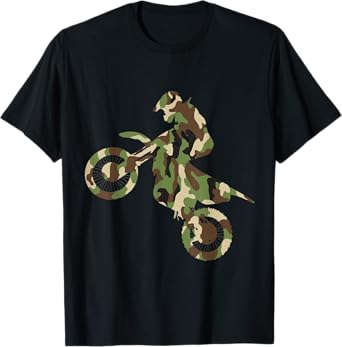 Motocross Dirt Bike Racing Shirt Camo Camouflage T-Shirt Boys T-Shirt