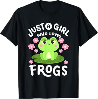 A Girl Who Loves Frogs Kawaii Frog Lovers Women Girls Kids T-Shirt