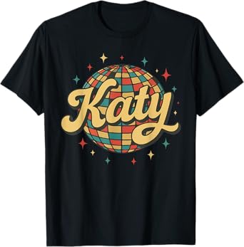 Personalized Name Katy Groovy I Love Katy Retro T-Shirt