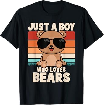 Just A Boy Who Loves Bears Funny Bear Boys Kids T-Shirt