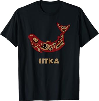 Sitka Alaska PNW Native American Indian Salmon Fishermen Art T-Shirt