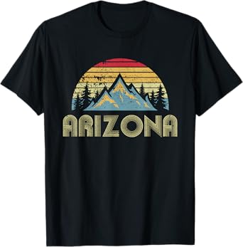 Arizona - Retro Vintage Mountains Nature Hiking T-Shirt