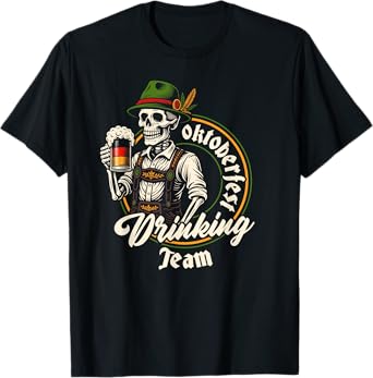 Oktoberfest Germany Beer Lover Drinking Festival Skeleton T-Shirt