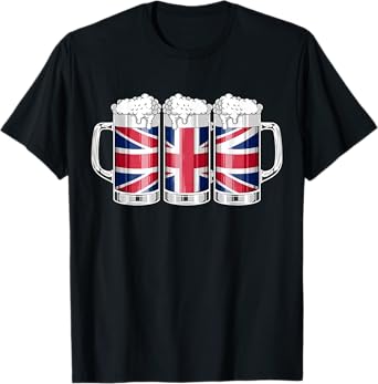 Beer British Shirt - Beer United Kingdom Flag Patriotic T-Shirt for Women Men