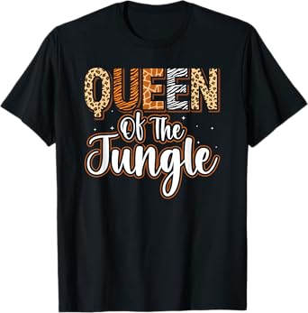 Queen Of The Jungle Zoo Birthday Safari Jungle Animal T-Shirt