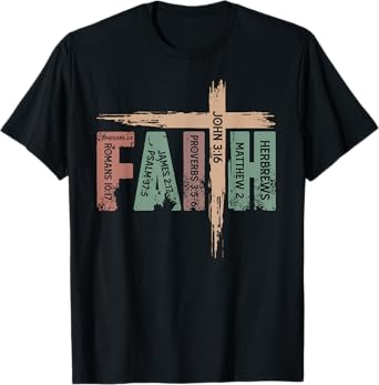 Retro Christian Faith Bible Verse Religious Christian Cross T-Shirt
