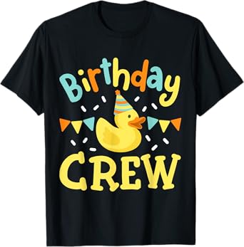 Birthday Crew Kids Girls Boys Bday Rubber Duck Party Family T-Shirt