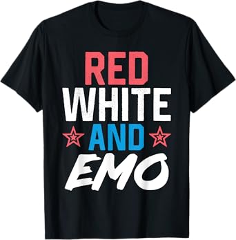 Red White And Emo 4th Of July Merica USA American Emo Women Men T-Shirt