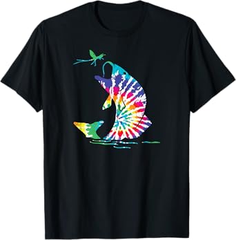 Tye Dye Fly Fishing Trout Bass T-Shirt