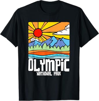 Olympic National Park Artistic Nature & Mountains Vintage T-Shirt