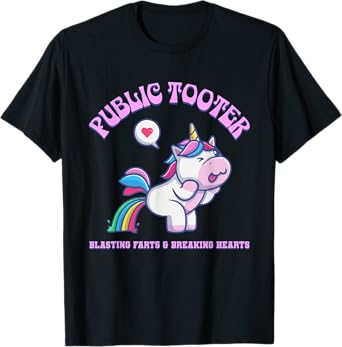 Public Tooter Funny Inappropriate Embarrassing Unicorn Humor T-Shirt