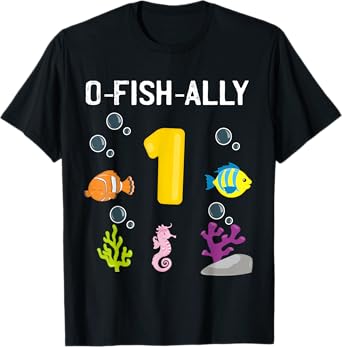 Ofishally 1 Year Old Fishing Themed 1St Birthday Girl Boy T-Shirt