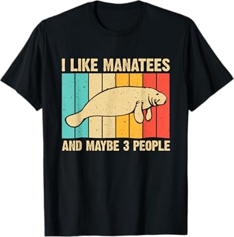 Funny Manatee Art For Men Women Sea Cow Monster Fish Lover T-Shirt