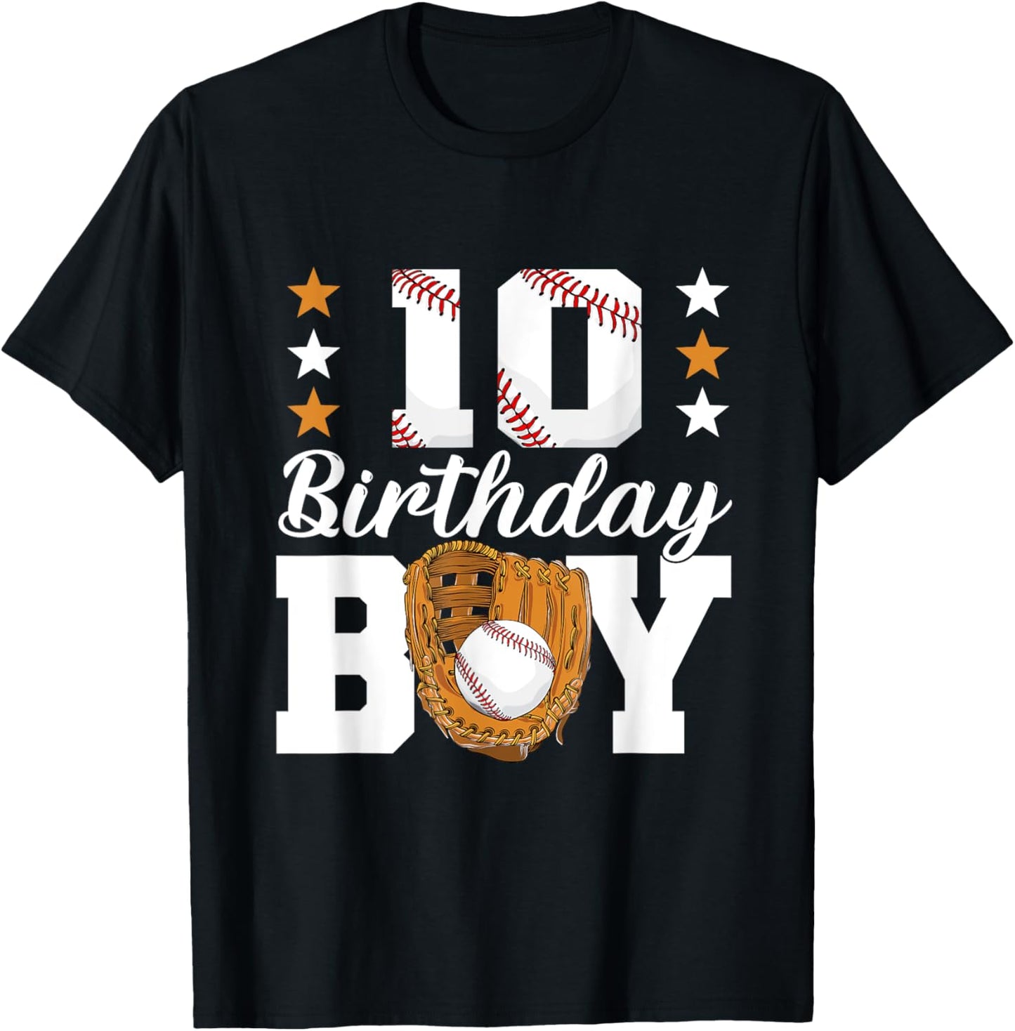 10th Birthday Boy Baseball 10 Years Old Baseball Birthday T-shirt