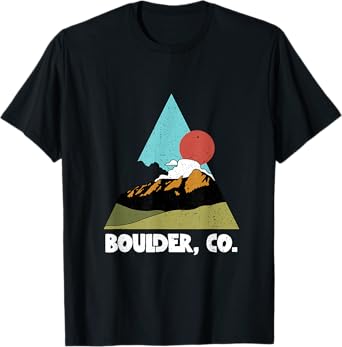 Boulder Colorado CO Mountains Lover Rock Climbing T-Shirt