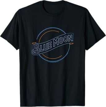 Coors Brewing Company Blue Moon Neon Classic Big Chest Logo T-Shirt