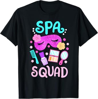 Spa Birthday Party Girls Squad Crew Women Kids Toddlers T-Shirt
