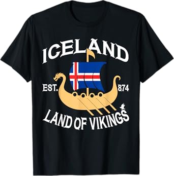 Norse Mythology Viking Ship Island Land of the Vikings T-Shirt