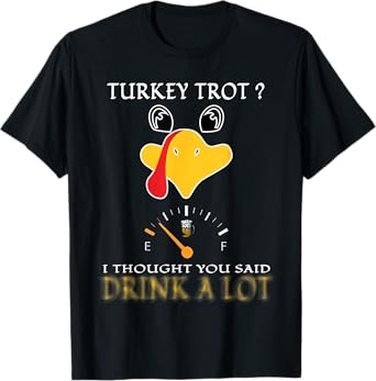 Turkey Trot Squad Drinking Matching Thanksgiving Running. T-Shirt