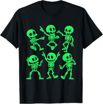 Dancing Skeletons Dance Challenge Girl Boys Kids Halloween T-Shirt