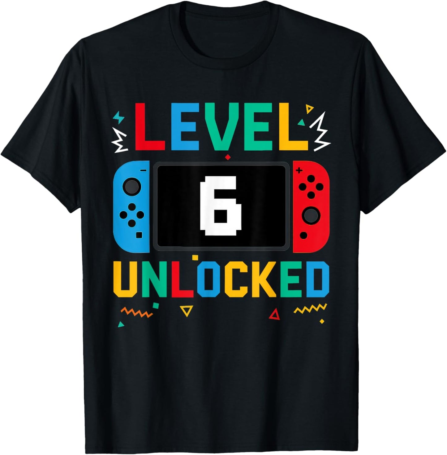 Level 6 Unlocked Birthday Video Gamer 6th Birthday Kids Boys T-Shirt