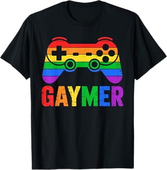 Funny Gaymer Rainbow Game Pride LGBT Support T-Shirt