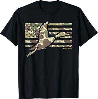Camo Patriotic Mallard Duck Camouflage Flying Duck Hunting T-Shirt