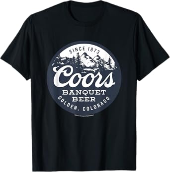 Coors Banquet Golden Colorado Circle Mountain Badge T-Shirt