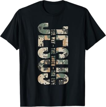 Jesus the Way the Truth the Life Camo Camouflage Natural T-Shirt