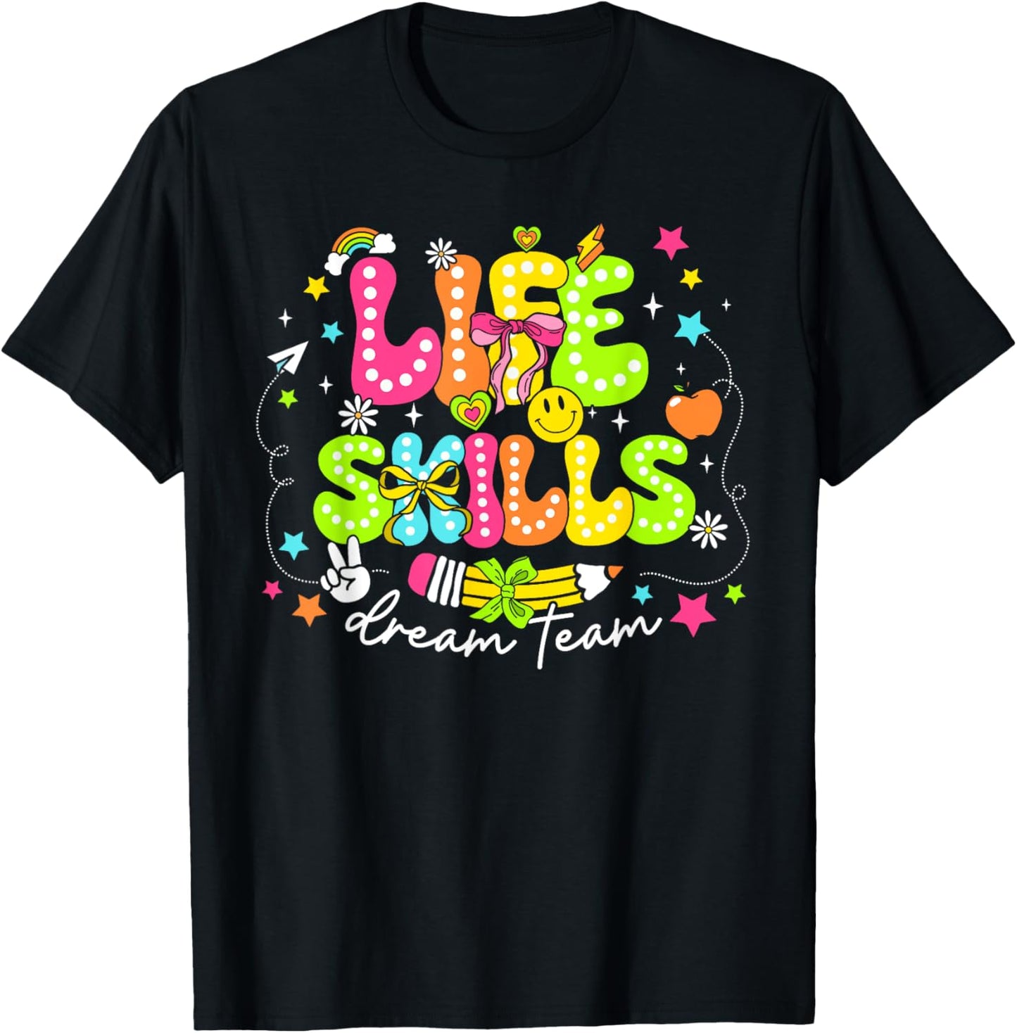 Life Skills Dream Team First Day Of School Retro Groovy T-shirt by TeeBrew