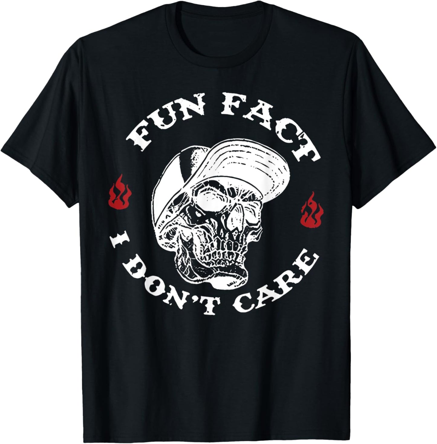 Fun Fact I Don't Care Funny Skeleton Sarcastic Adult Humor T-Shirt