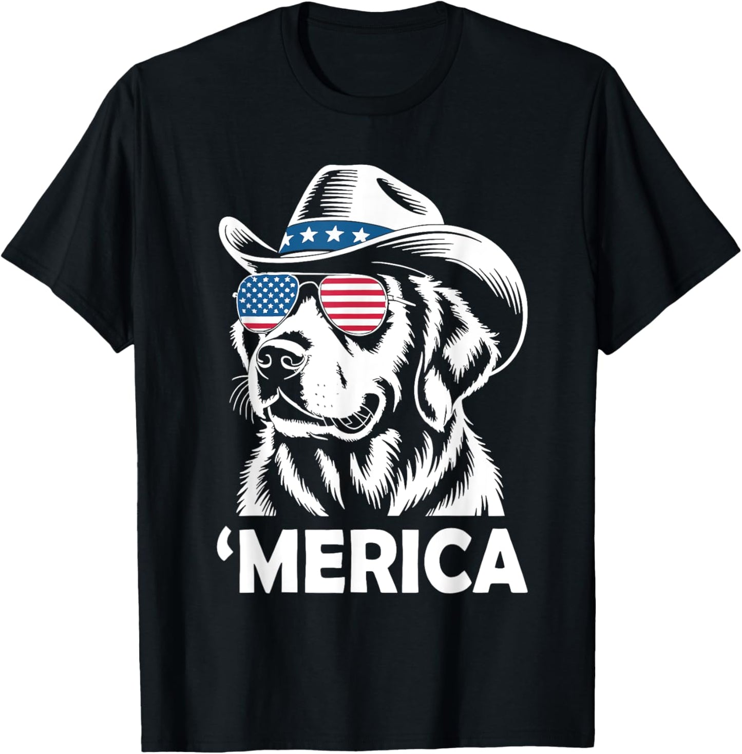 Golden Retriever 4th Of July Merica T-shirt