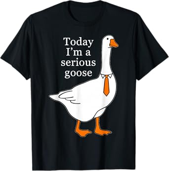 Today I'm A Serious Goose T-Shirt, Small, Black
