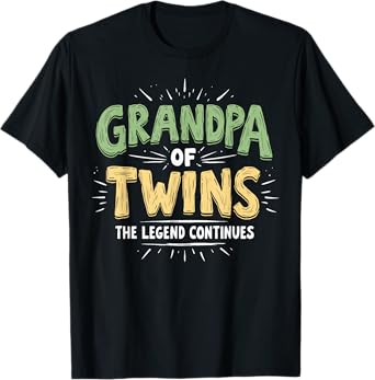 Grandpa of Twins The Legend Continues Twin Grandpa T-Shirt