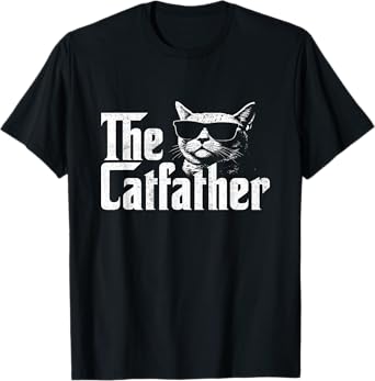 The Catfather Funny Cat Dad Fathers Day Vintage Father's Day T-Shirt for Men