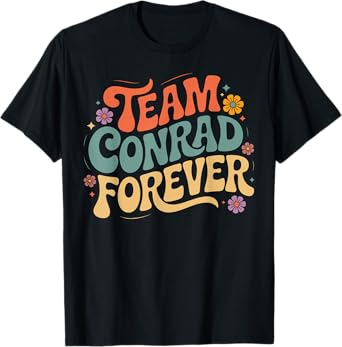 Men Women Vintage Groovy Flower Power Vibe Retro Team Conrad T-Shirt