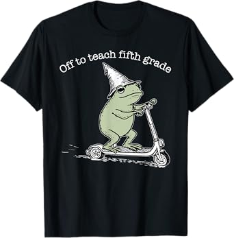 Off to Teach 5th Fifth Grade Teacher Back to School Frog T-Shirt