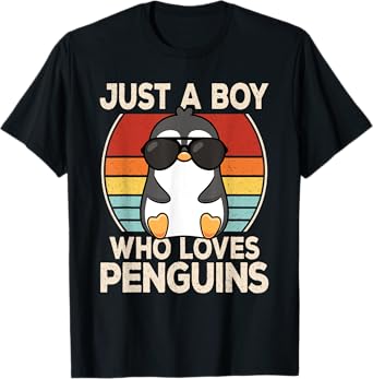 Just A Boy Who Loves Penguins Cool Penguin Lover Boys Kids T-Shirt