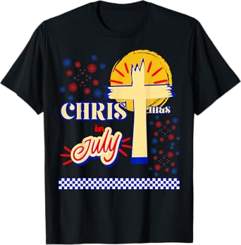 Retro Christmas In July Christian Jesus God Summer Beach BBQ Men Women Kids T-Shirt