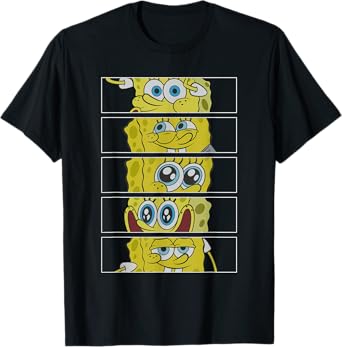 SpongeBob SquarePants Many Emotions Closeup Panels T-Shirt