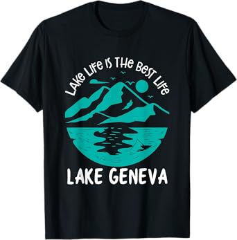 I I Rather Be Fishing at Lake Geneva Fisherman Wisconsin T-Shirt
