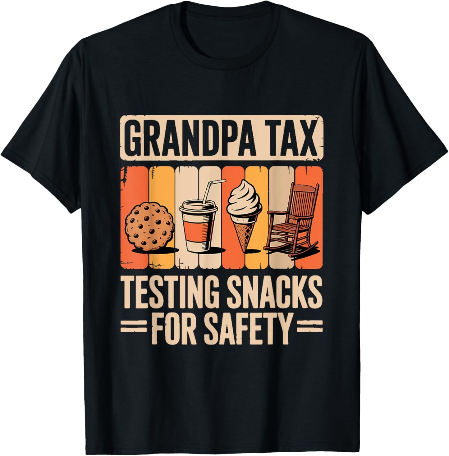 Vintage Grandpa Tax Testing Snacks For Safety Fast Food T-Shirt