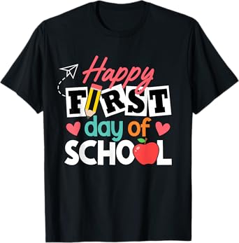 Happy First Day of School Teacher Kids Back to School Vibes T-Shirt