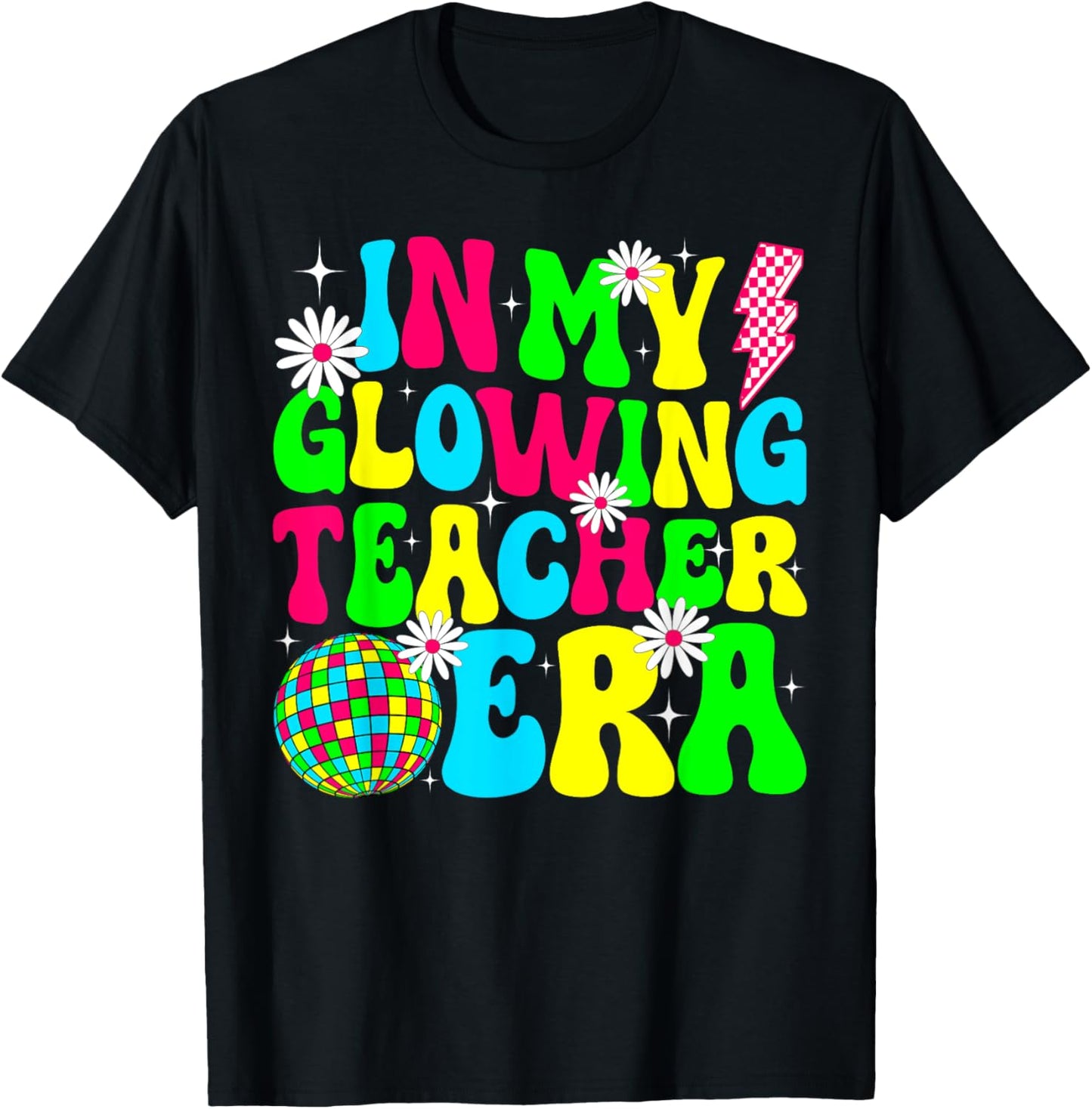 Retro Groovy ‘In My Glowing Teacher Era’ Happy Teacher’s Day Tee by TeeBrew
