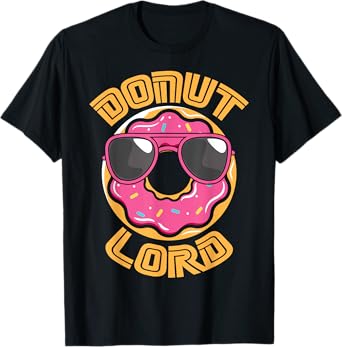 Funny Nerdy Donut Lord Video Gamer Geek Pink Doughnut T-Shirt