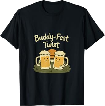 Buddy-Fest Twist Funny Beer Bar Humor Graphic T-Shirt