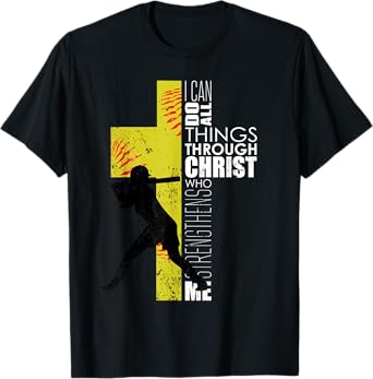 Softball Gifts Players Teen Girls Women Christian Religious T-Shirt