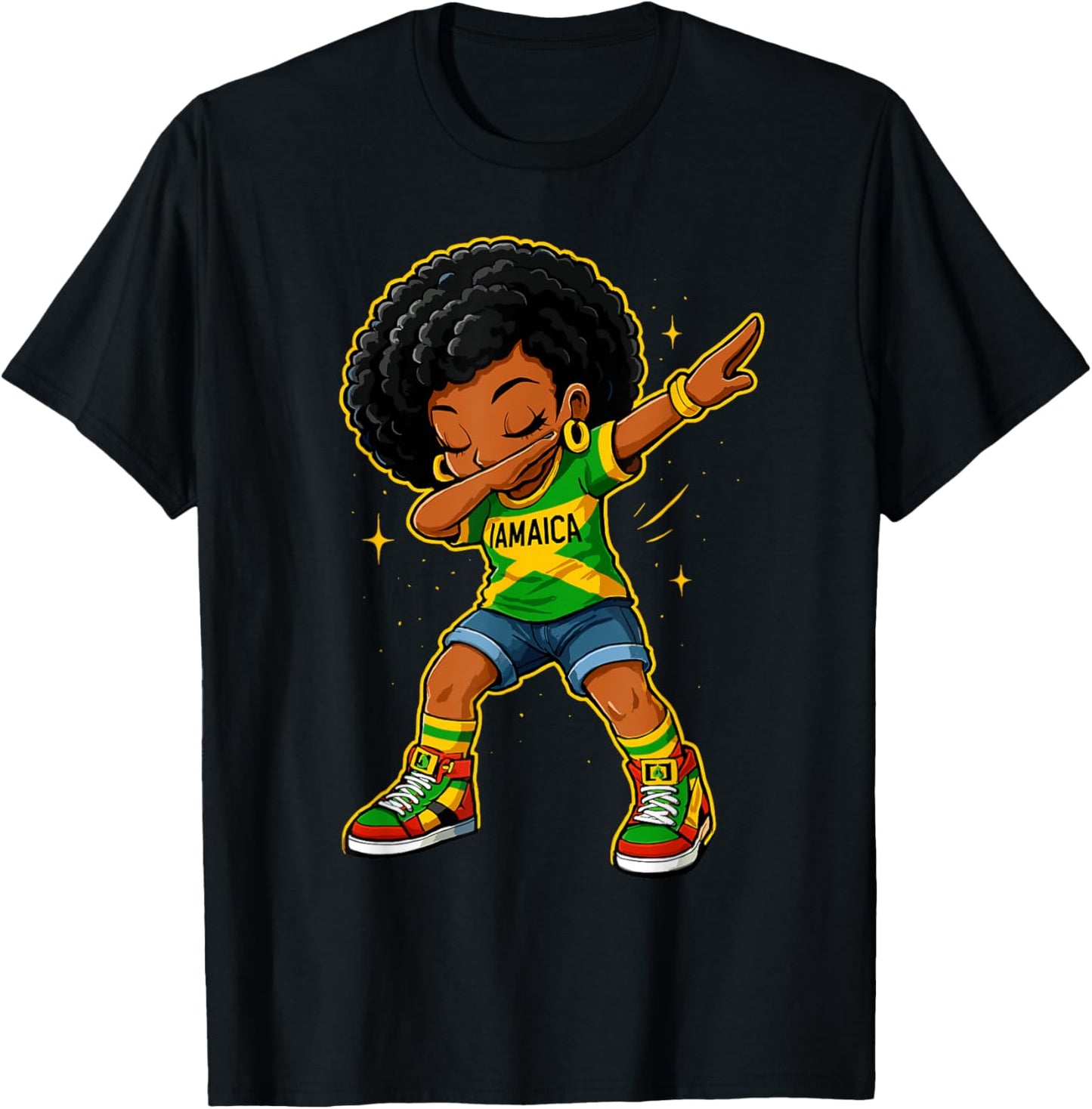 Dabbing Jamaican Girl Pride Jamaica For Girls T-Shirt
